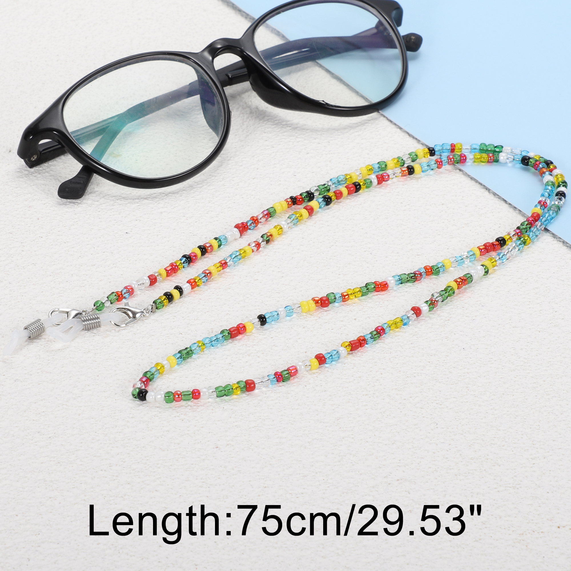 Unique Bargains Beaded Pattern Eyeglass Chain 1 Pc Yellow