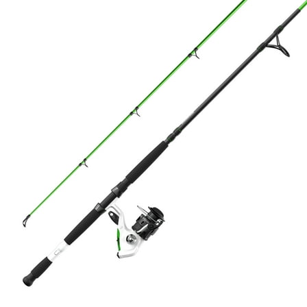 Zebco Bite Alert Spinning Reel and Fiberglass Fishing Rod Combo, 7 ft. 2-piece.