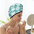thumbnail image 3 of Yiaed Vintage Floral Print Hair Cap with Button,Coral Fleece Hair Towel Wrap for Women Wet Hair,Quick Dry Turban for Wet Hair Long Thick Hair, 3 of 5