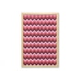 thumbnail image 1 of Chevron Wall Art with Frame, Zigzag Colorful Chevron Ornament Motifs Symmetry Modern Feminine Theme, Printed Fabric Poster for Bathroom Living Room, 23" x 35", Burgundy Ruby Coral, by Ambesonne, 1 of 2