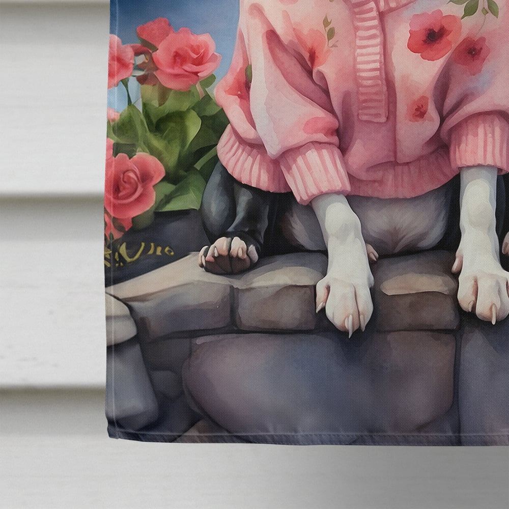 Boston Terrier Two Hearts House Flag 28 in x 40 in