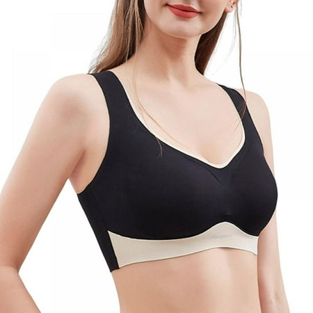 

Elegant Seamless Latex Gathering Bra For Women Ice Silk Color Contrast Soft Breathable Underwear Anti-Slip Smooth Daily Bra