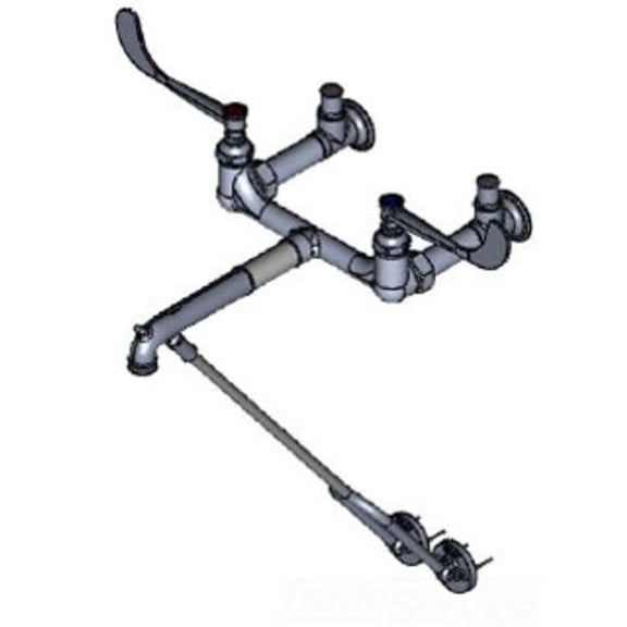 T&S Brass B-0362 Wall Mount Service Sink Faucet, 8 Centers