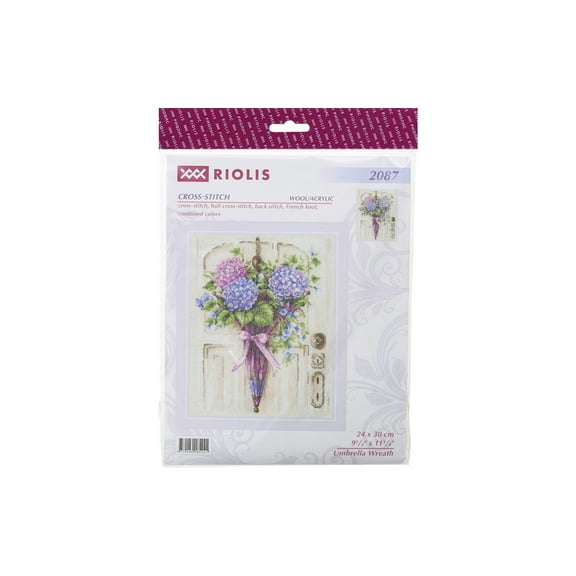 Riolis Cross Stitch Kit Umbrella Wreath