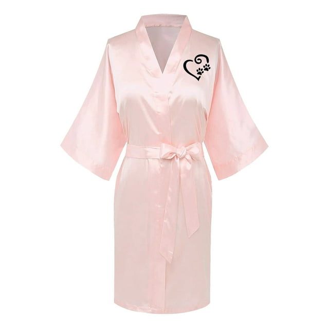 FAIWAD Womens Long Sleeve Robes Graphic Printed Bathrobe Lightweight Long Cardigan Robes with Belt