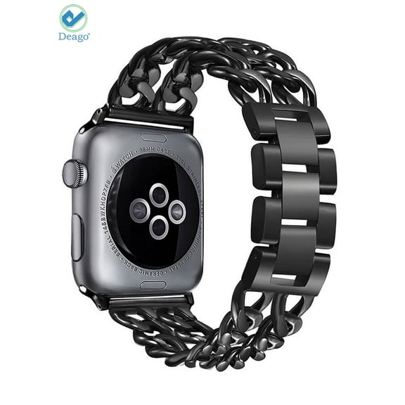 Deago 42mm Loop Stainless Steel Watch Band Replacement Strap for Apple Watch iWatch Series 4 3 2 1 Nike Edition Sport (Black)