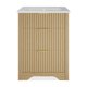 thumbnail image 1 of Gabinete de baño independiente acanalado con lavabo – Diseño rústico y moderno – 2 cajones y 1 abatible – Fácil montaje y limpieza – Ideal para baños pequeños – Color madera E6509-LD, 24 pulgadas, 1 of 8