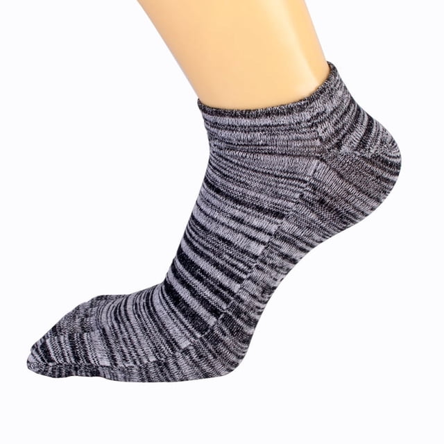 Calcetines de algodón para hombre, divertidos, informales, atléticos, para correr, tobillo, cinco dedos, 3 pares(Negro)(Estilo masculino)