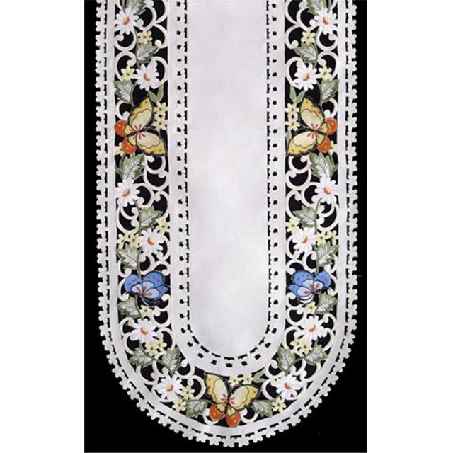 Coureur Ovale Multicolore Papillon, 16 x 72 Po.