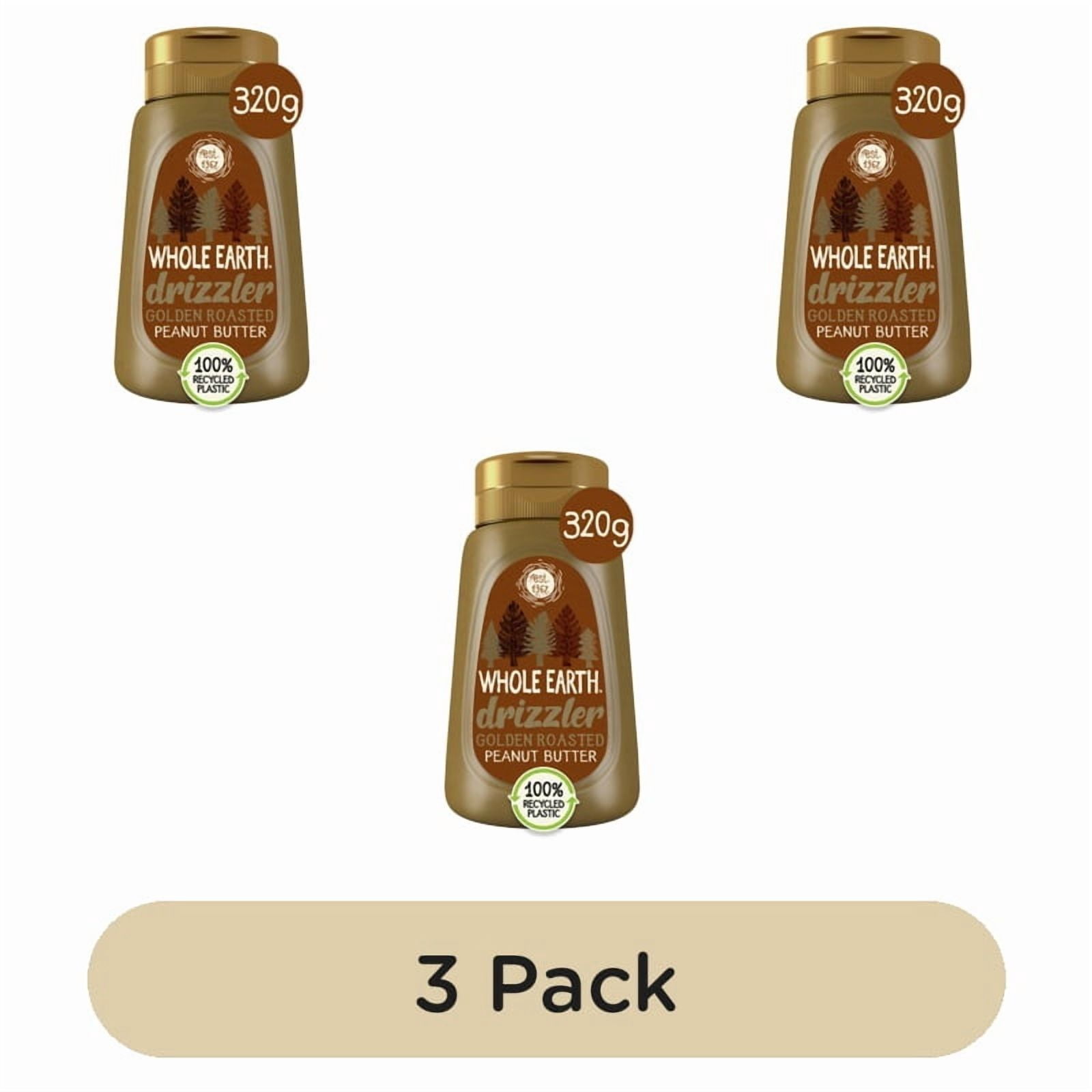 Whole Earth Drizzler Golden Roasted Peanut Butter 320g, British Import (Pack of 3)