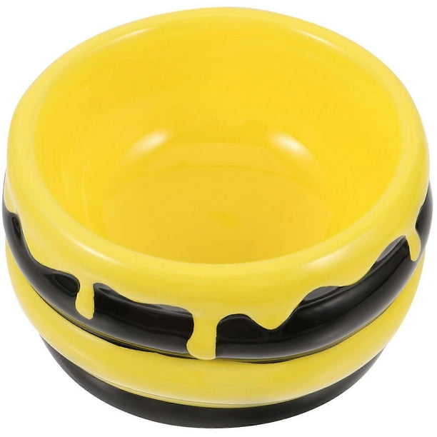 Ceramic Dog Bowl Indoor Pet Feeding Dish for Cats and Puppies, Black Porcelain Food Bowl, Easy to Clean and Wear Resistant