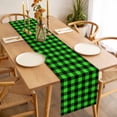 thumbnail image 3 of Black Green Plaid Table Runner - 70 Inch Long, Kitchen Dining Table Runner Dresser Scarves, Modern Buffalo Checked Gingham Art Farmhouse Decor for Coffee Tables Wedding Party Banquet, 3 of 8
