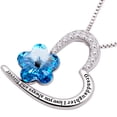 thumbnail image 3 of ALOV Jewelry Sterling Silver "Granddaughter I love you always and forever" Love Heart Blue Crystal Cubic Zirconia Pendant Necklace, 3 of 7