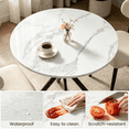 thumbnail image 6 of 31.6 Inch Round Dining Table Set for 2, 3 pieces Modern Kitchen Table Set with 2 Upholstered Chairs，Small Spaces Dining Room breakfast nook, 6 of 6