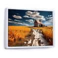 thumbnail image 2 of Designart "Farmhouse landscapes Of Gold I" Landscapes Floater Framed Wall Art Living Room, 2 of 7