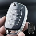 thumbnail image 1 of HUGFEGWE Fit for Hyundai Key Fob Cover,Premium Soft Transparent TPU 360 Degree Full Protection Compatible with Hyundai ix45 Santa Fe Accent 3 Button Flip Remote Key Fob CV4111 (Clear) U2536-21574, 1 of 4