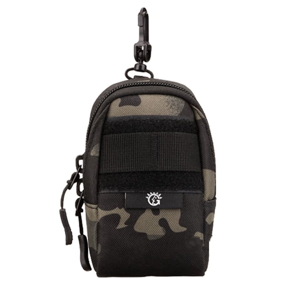 Yuarrent Bolsa adjunta Deporte al aire libre Bolsa enganchable Cremallera Camuflaje Teléfono móvil Cámara Cigarrillos Riñonera multifunción Escalada camuflaje negro