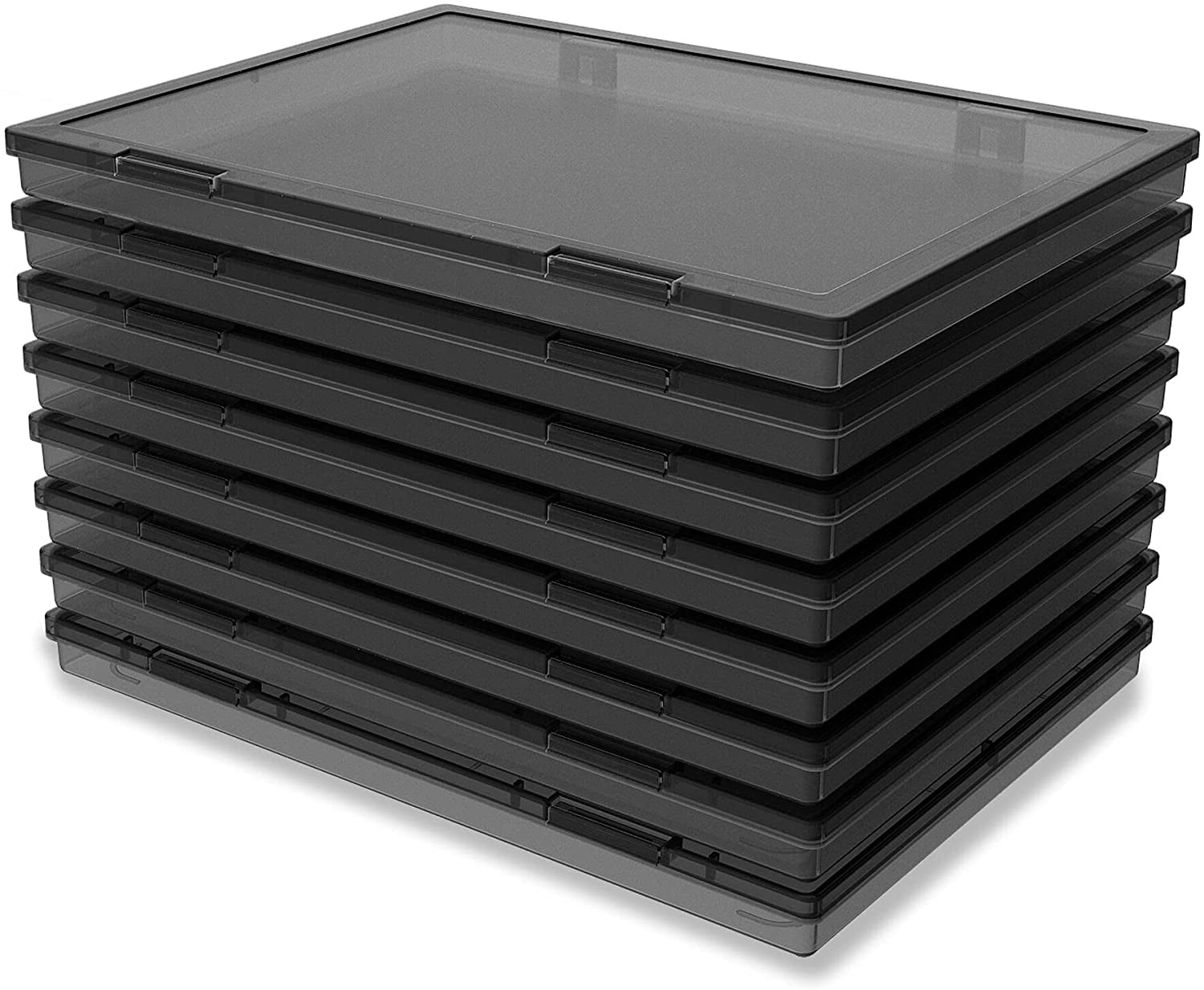 4 Pack Portable A4 File Project Case, Plastic Storage Box for 8.27" x