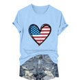 thumbnail image 2 of Fznquz Crew Neck Womens Tops Plus Size 4th of July Short Sleeve T Shirts 2025 Patriotic Casual Blue Womens Blouse, 2 of 4