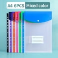thumbnail image 1 of Musbetu 6 Pcs A4 Plastic Binder Pockets for 11 Ring Binder Letter Size Document Organizer Loose Leaf File Folder Pouch with Snap Button And Label Pocket, 1 of 7