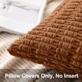 thumbnail image 2 of Sanmadrola Throw Pillow Covers 16x16 inch Set of 2 Corduroy Decorative Pillow Cases Couch Pillows Soft Boho Striped Cushion Cases Set for Sofa Living Room Couch Bedroom Car, Dark Rust, 2 of 6