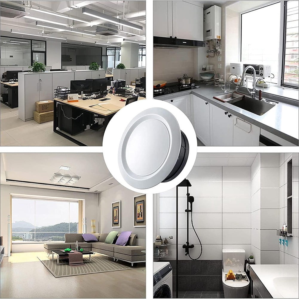 Adjustable Air Vent Covers Round Ceiling Vent Bathroom Extractor Fan Vent Cover Ø100Mm - 2Pcs