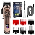 thumbnail image 1 of USB Electric Hair Clipper Barber LCD Display Hair Clippers Beard Trimmer Household Hair Trimmer Set Salon Haircut Machine IPX4 Waterproof USB Charging with 6 Clipping Brushes Lube Oil, 1 of 8