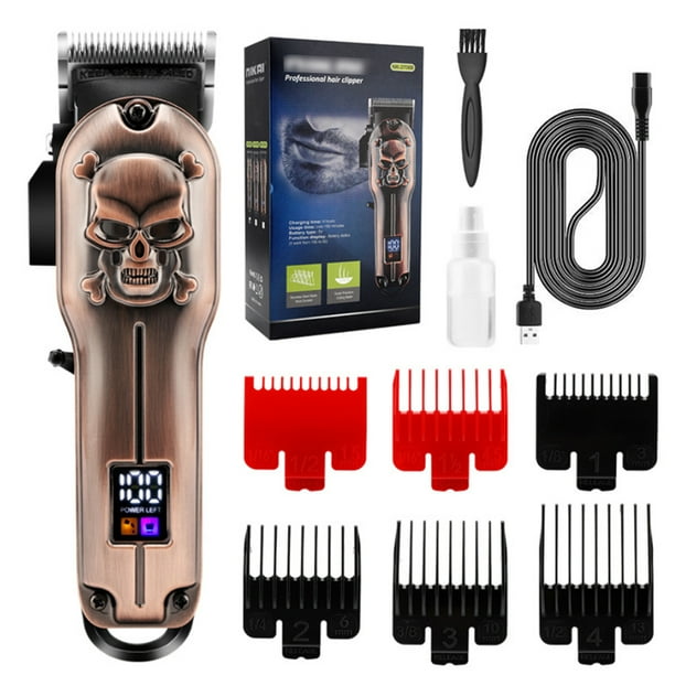 Cortadora de pelo eléctrica USB para peluquero, pantalla LCD, cortadora de pelo para barba