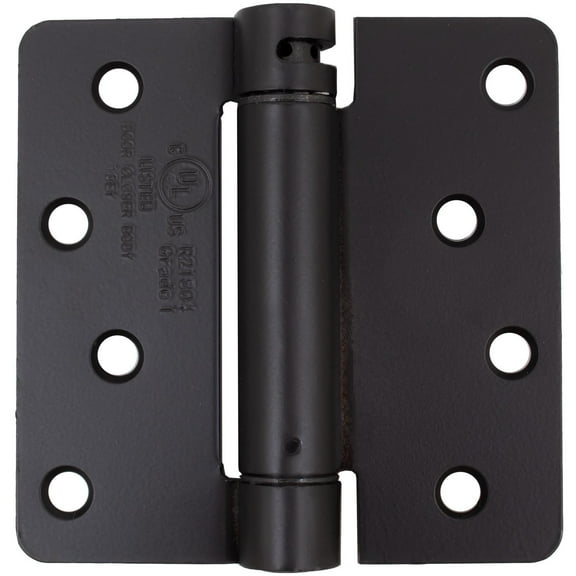 Self-Closing Door Hinge, 4 Inches, 1/4" Radius Corner, Matte Black by Stone Harbor Hardware