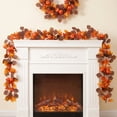 thumbnail image 5 of Tunhigl Fall Eucalyptus Garland, 5.9Ft Artificial Hanging Vine Garland with Autumn Tone Eucalyptus Leaves Persimmon Ornaments and Pine Cones for Mantel Table Arch Home Thanksgiving Seasonal Decor, 5 of 6