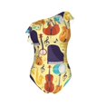 thumbnail image 4 of Yiaed Musical Instruments Print Women One Piece Swimsuits Tummy Control One Shoulder Bathing Suits Pattern Ruffle Swimwear-XX-Large, 4 of 8