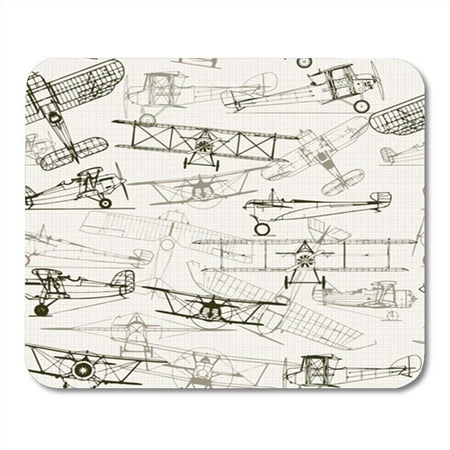 LADDKE Vintage Seamless Background Stylized Airplane Illustration Composition Texture of Graph Mousepad Mouse Pad Mouse Mat 9x10 (Best Mouse For Illustrator)