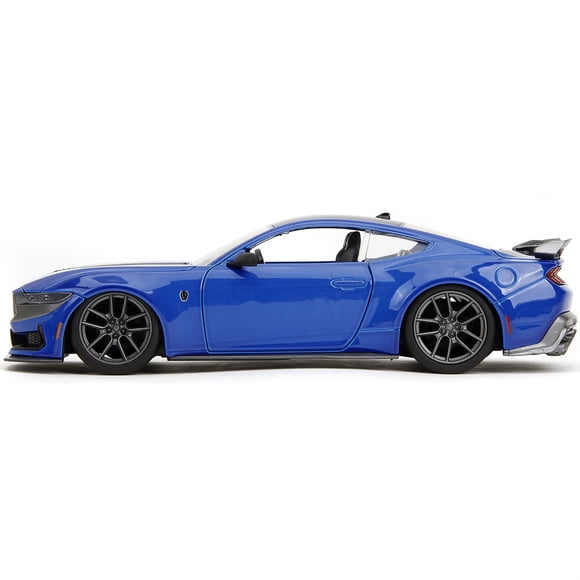 2024 Ford Mustang Dark Horse Blue Metallic with Black and Gray Stripes "Bigtime Muscle" Series 1/24 Diecast Model Car by Jada