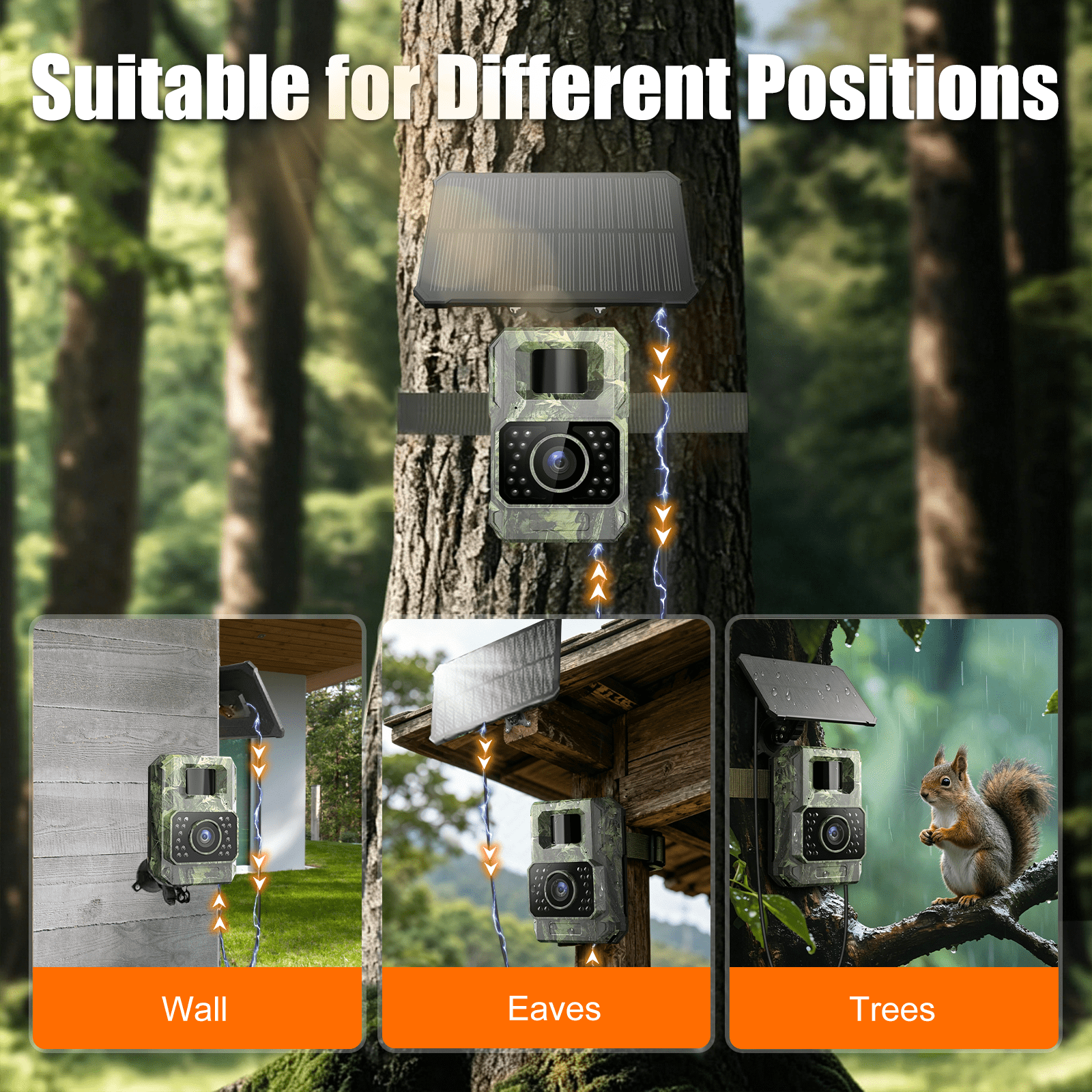 MAXDONE 48MP Bluetooth Trail Camera with 2000mAh Battery, Solar Panel, 32GB Memory Card