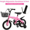 thumbnail image 3 of Eotvia 12 inch Kids Bike with Training Wheels, Children Bike with Handlebar, Kids Bicycle for Boys Girls Toddlers Ages 1 to 5, 2-in-1Pink Toddler Bike, 3 of 10