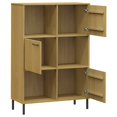 thumbnail image 3 of vidaXL Bookcase with Metal Legs Brown 90x35x128.5 cm Solid Wood OSLO, 3 of 5