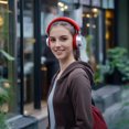 thumbnail image 2 of Krane & Bauer Harmony Wireless Bluetooth Red Noise-Cancelling Headphones, 1 Pack, 2 of 8