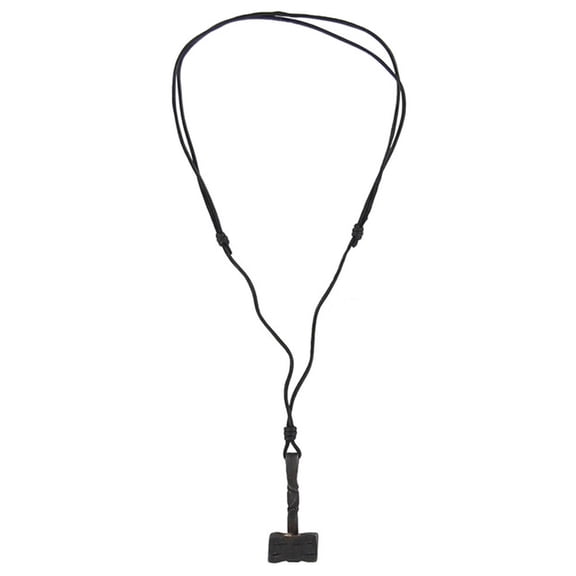 Armory Replicas Norse God Hammer of Thor Pendant Necklace - Forged Iron, Adjustable Leather Cord