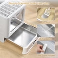 thumbnail image 2 of Caja de arena para gatos AiQinu plegable de acero inoxidable con tapa XL, 2 of 6