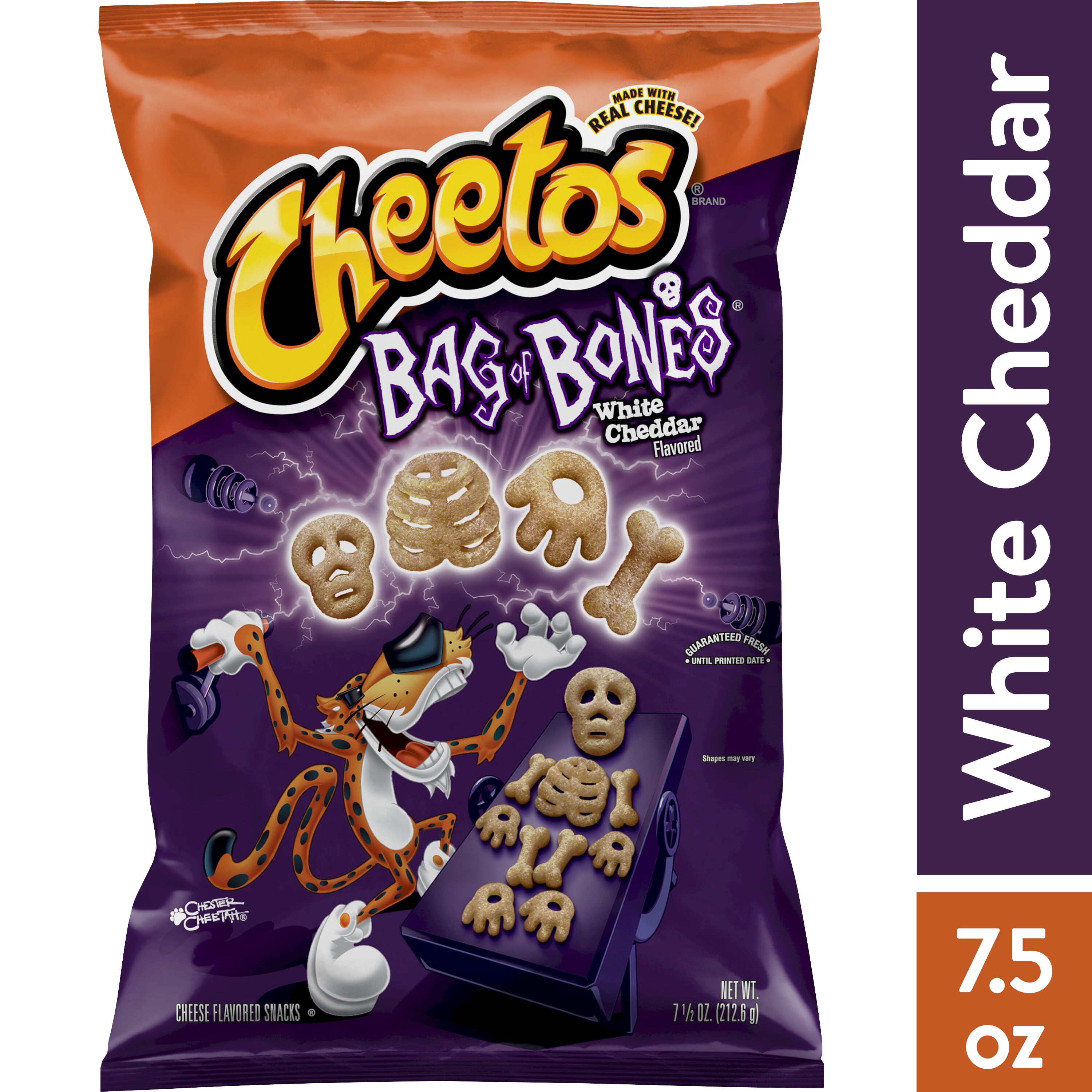 Cheetos Bag of Bones, White Cheddar Cheese Flavored Snacks, 7.5 oz
