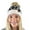 Ivory, variant on C.C Animal Print Soft Warm Knit Cuff Faux Fur Pom Beanie, Mocha