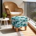 thumbnail image 4 of SCRAWLGOD Daisy Floral Print Teal White Ottoman Cover Square, Stretch Thick Ottoman Slipcover Washable Storage Ottoman Cover Foot Stool Cover with Elastic Bottom for Living Room, 4 of 7