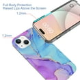 thumbnail image 3 of ELEHOLD for iPhone 15 Case, Fashion IMD Marble Pattern Anti-Scratch Slim Lightweight Hybrid Shockproof Protective Cover for iPhone 15  6.1 Inch,Blue Marble, 3 of 6