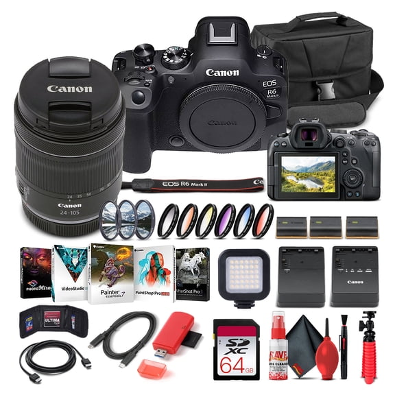 Restored Canon EOS R6 Mark II Mirrorless Camera with 24-105mm f/4-7.1 Lens 5666C018 - Advanced Bundle