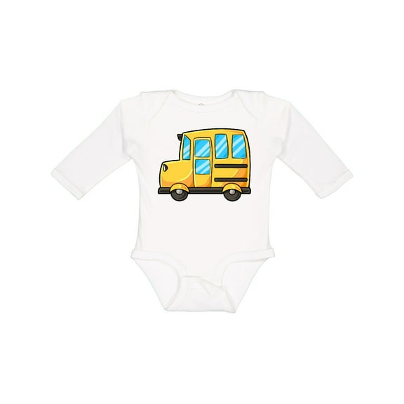 Inktastic Cute School Bus Boys or Girls Long Sleeve Baby Bodysuit