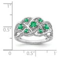 thumbnail image 3 of Auriga Fine Jewelry 14K White Gold Diamond and Emerald Fancy Ring for Women Size 7, 3 of 6