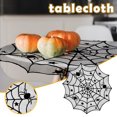 thumbnail image 3 of LHNFT 3Pcs Halloween Spider Web Round Tablecloth - Black Lace Table Topper 40 x 40 Inch - Star Runner Cover for Dining Centerpiece Decorations, 3 of 5