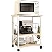 thumbnail image 3 of DlandHome Standing Baker's Racks Appliance Table Small Rolling Kitchen Cart Microwave Cart Stand, 3-Tier Kitchen Baker's Rack Utility Cart Microwave Stand Kitchen Shelf, W4-Maple, 3 of 4