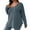 C-Blue191, variant on DHFJKG Women's Ribbed Sweaters Plus Size V Neck Curved Hem Long Sleeve Loose Fit Knitwear Pullover Solid Color Cozy Jumper Tops