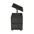 thumbnail image 4 of Height Adjustable Overbed End Table Wooden Nightstand with Swivel Top, Drawers, Wheels and Open Shelf, Black, 4 of 8